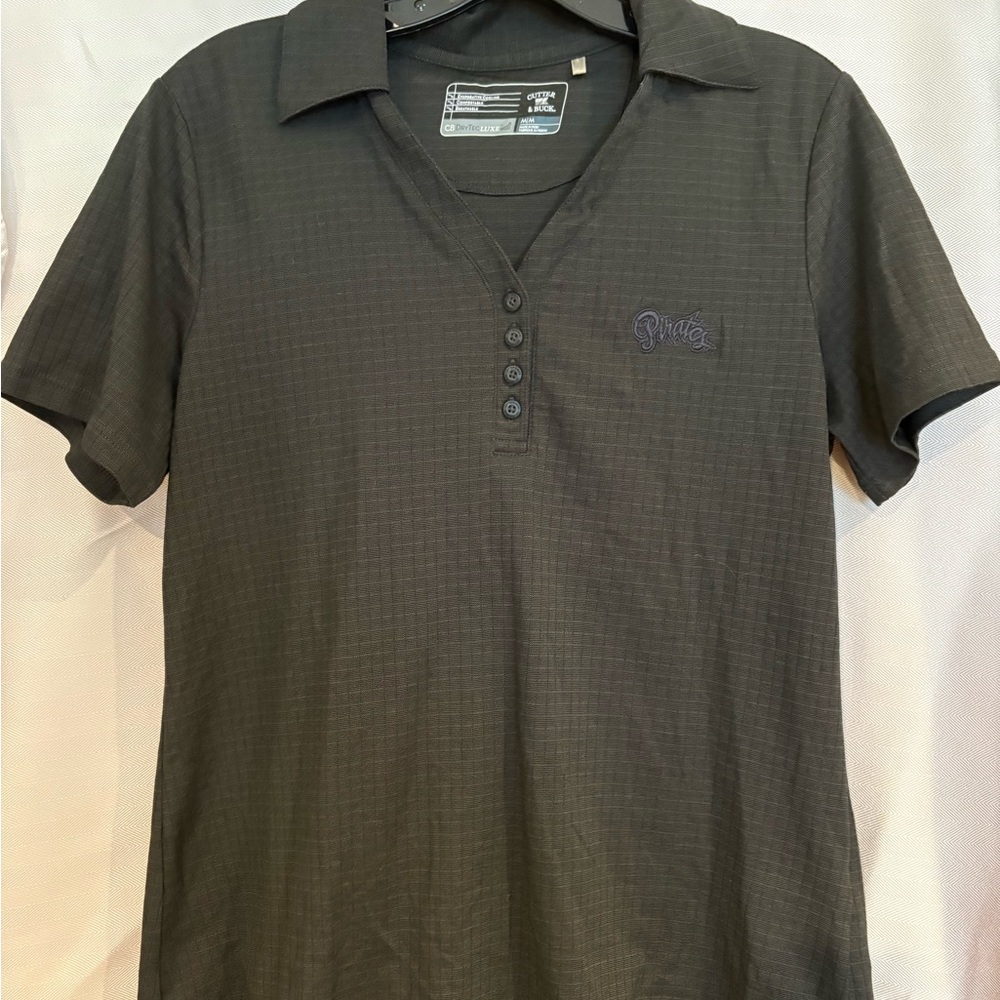 Cutter & Buck Black DryTec Polo Women’s size M with script Pirates logo